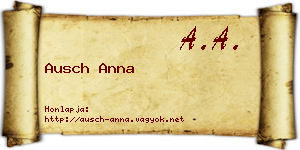 Ausch Anna névjegykártya